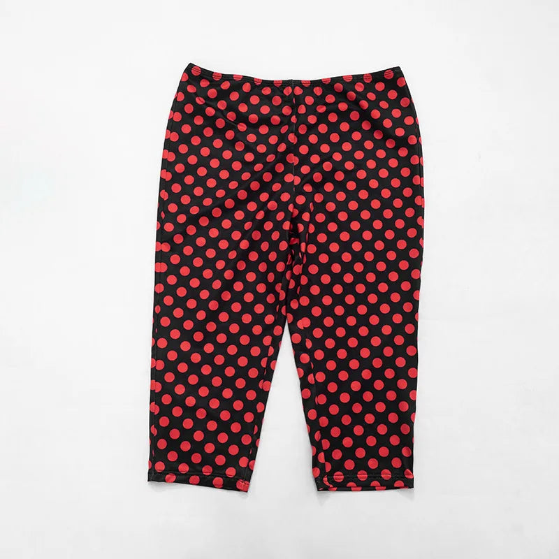Polka Dot Print Crop Top and Pants Set