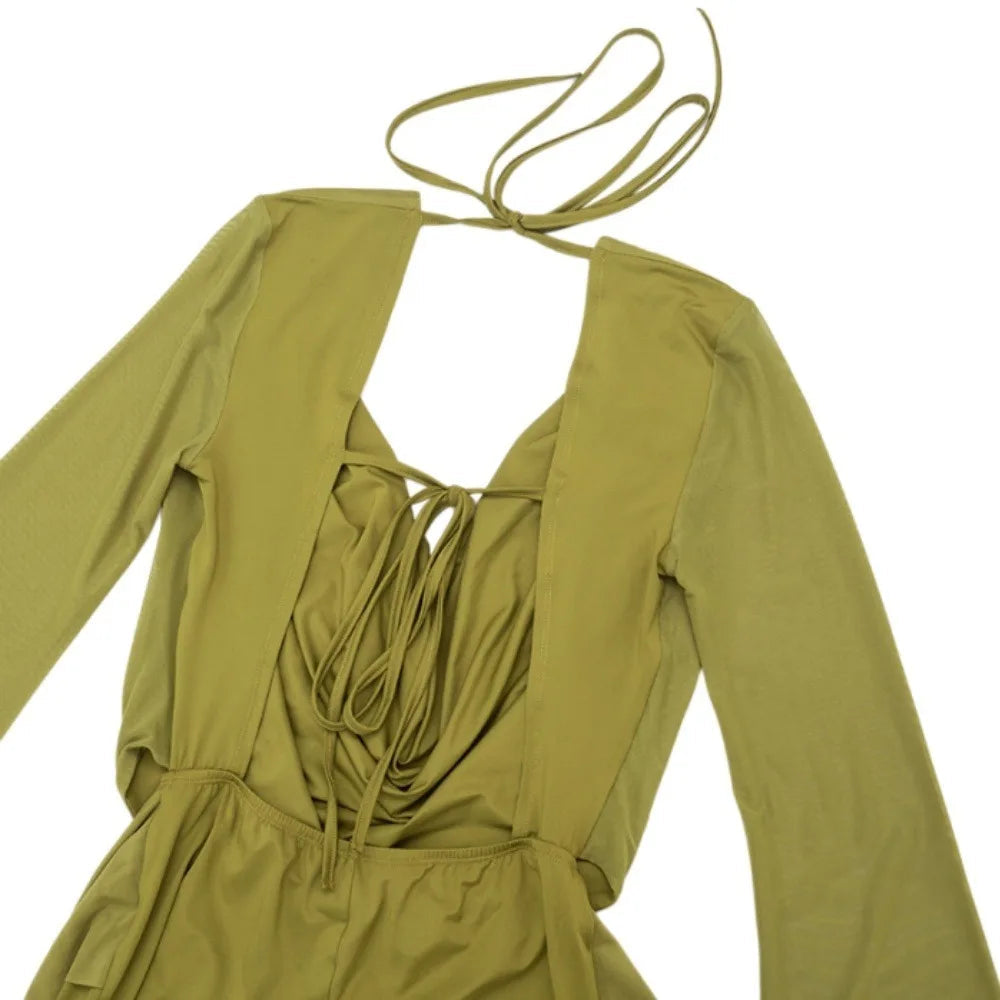 V-Neck Bodycon Romper