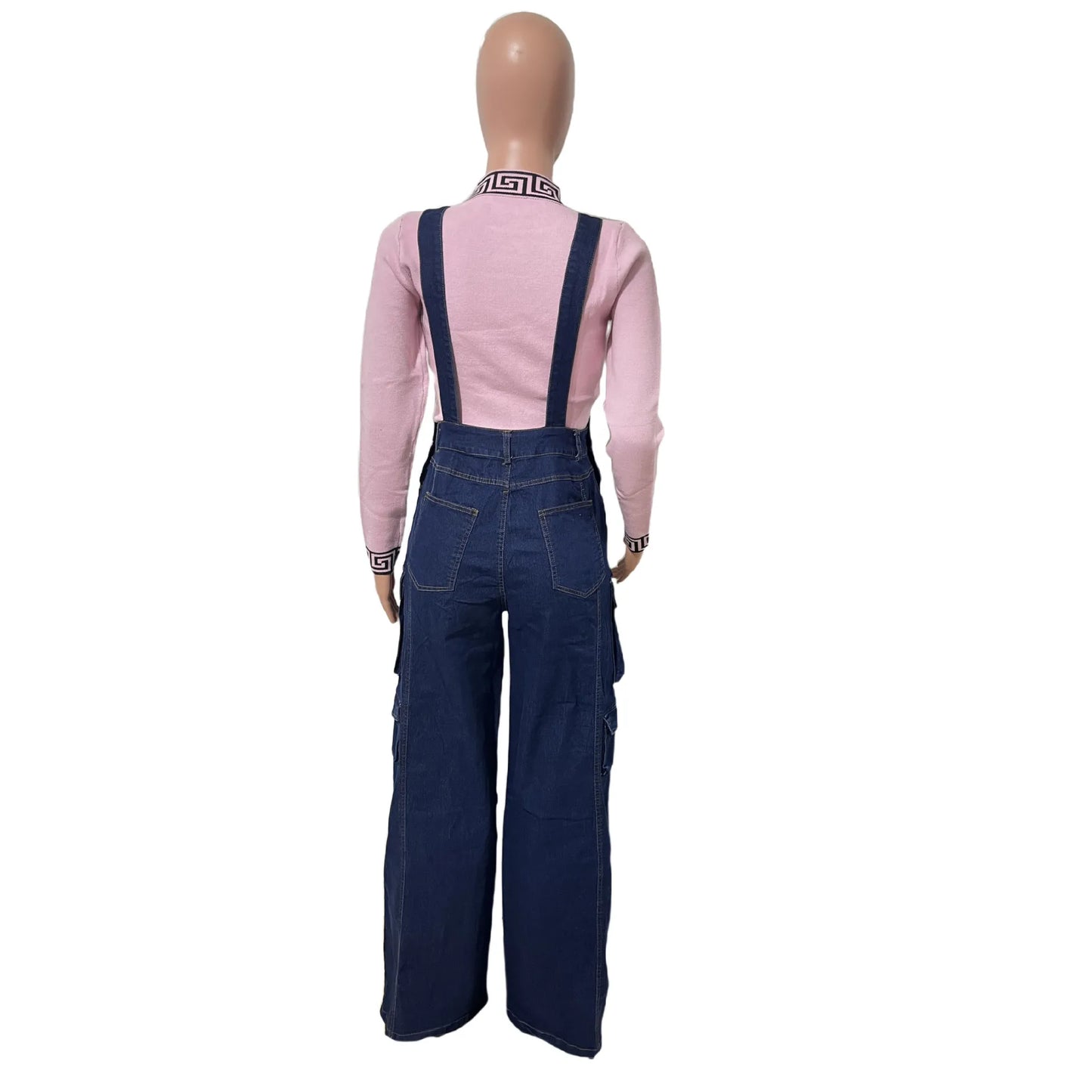 Denim Strap Loose Wide-leg Romper