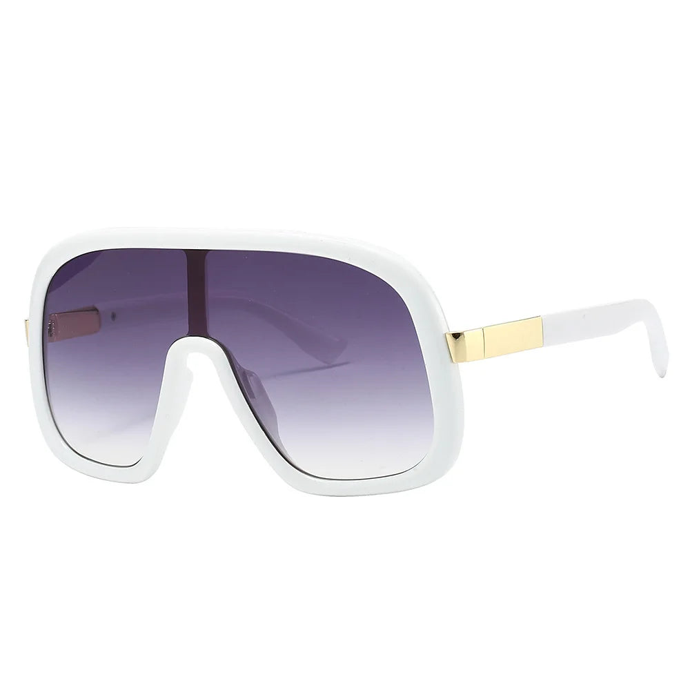 Vintage Big Frame Mask Gradient Sunglasses