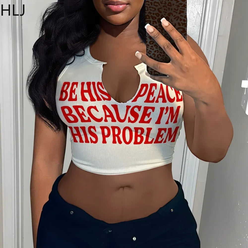 Letter Print Crop Top