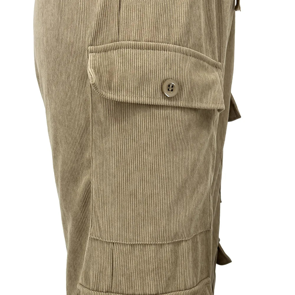 Terry Cargo High Waist Wide Leg Pants