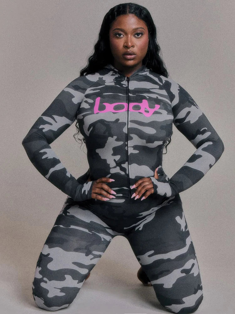 Body Print Two-Piece Pants Set