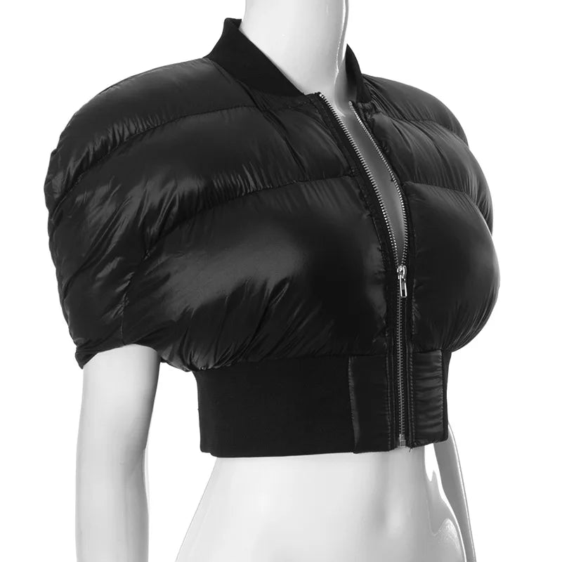 Puff Cropped Bubble Bomber Jacket