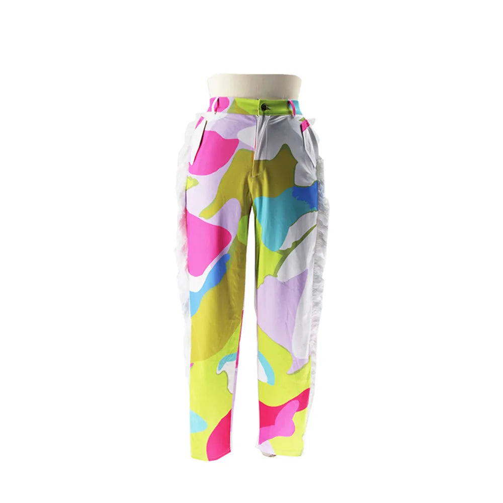 Tassel print pants set