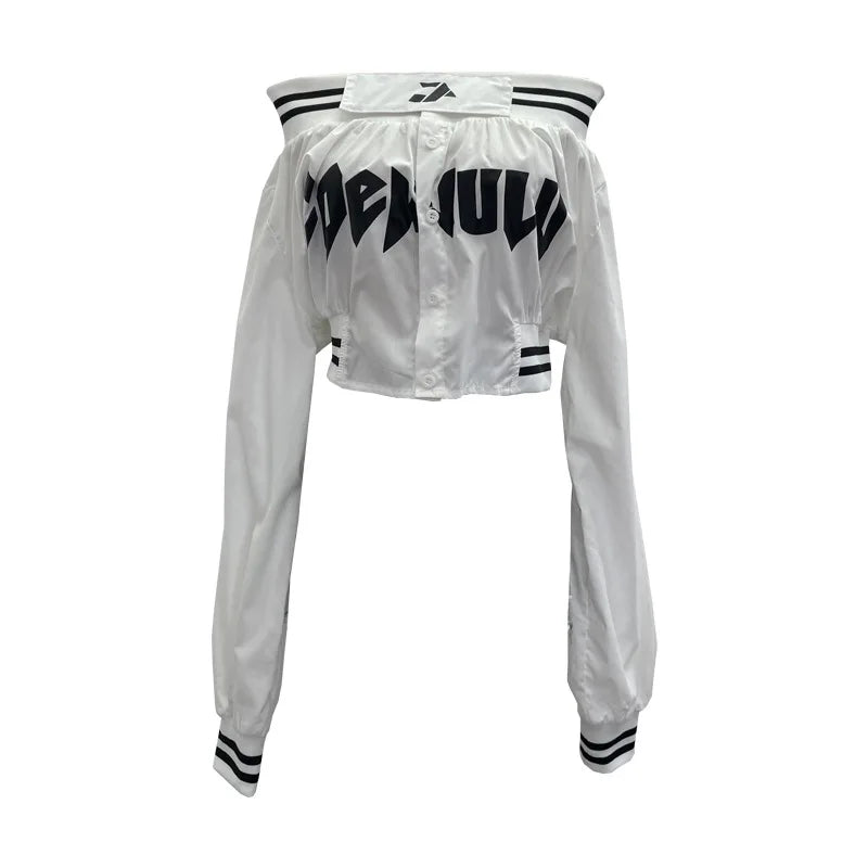 Mix It Up Off Shoulder Button Two-Piece Set