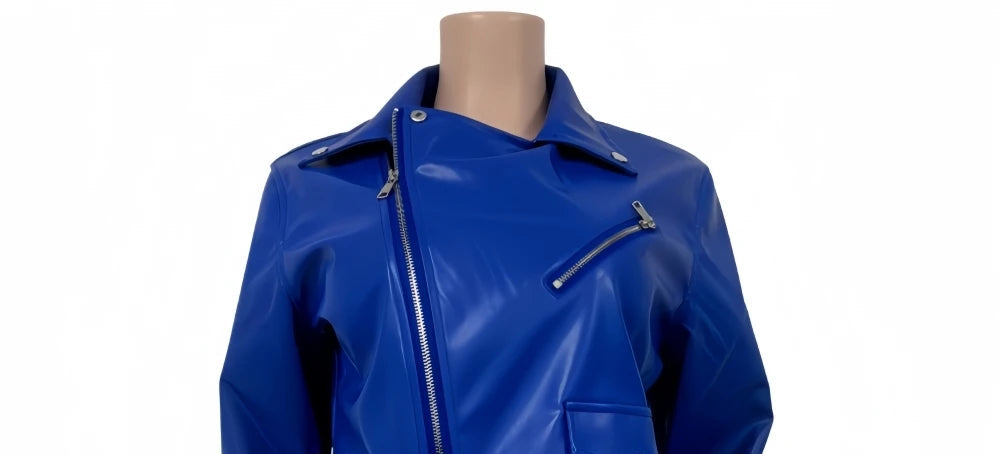 Solid Leather Bodycon Jacket