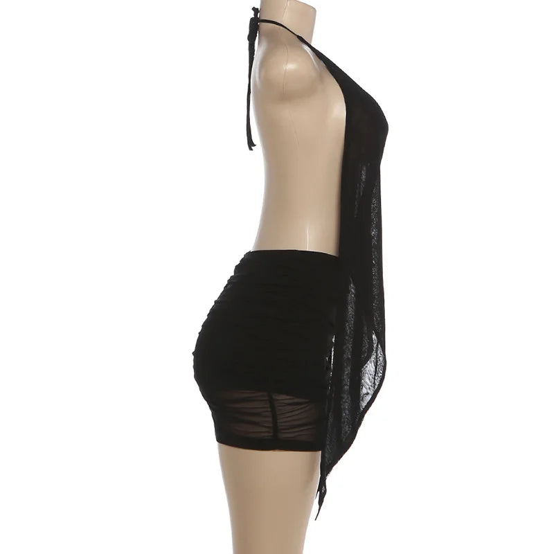 Mesh Halter Dress