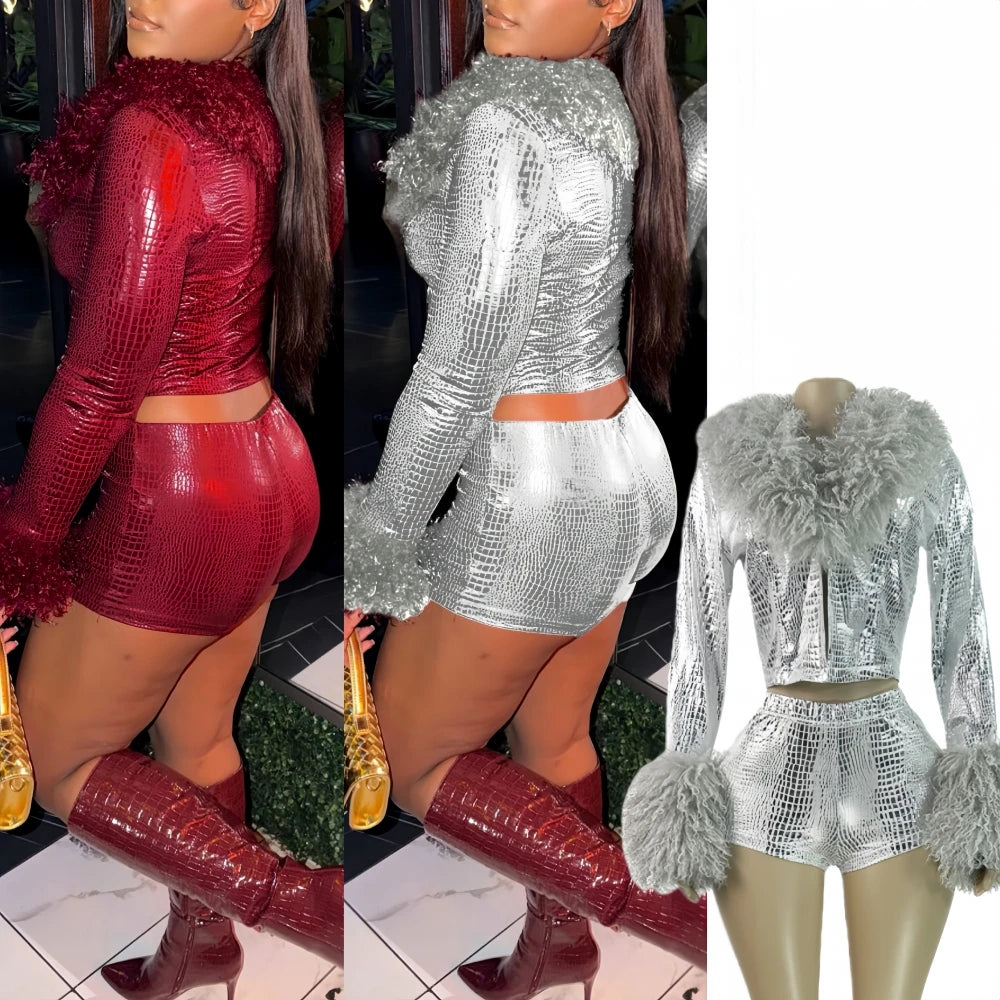 Bougie Hustler Fur Patchwork Set