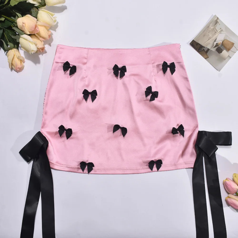 Pretty in Pink Bow Design Skirt