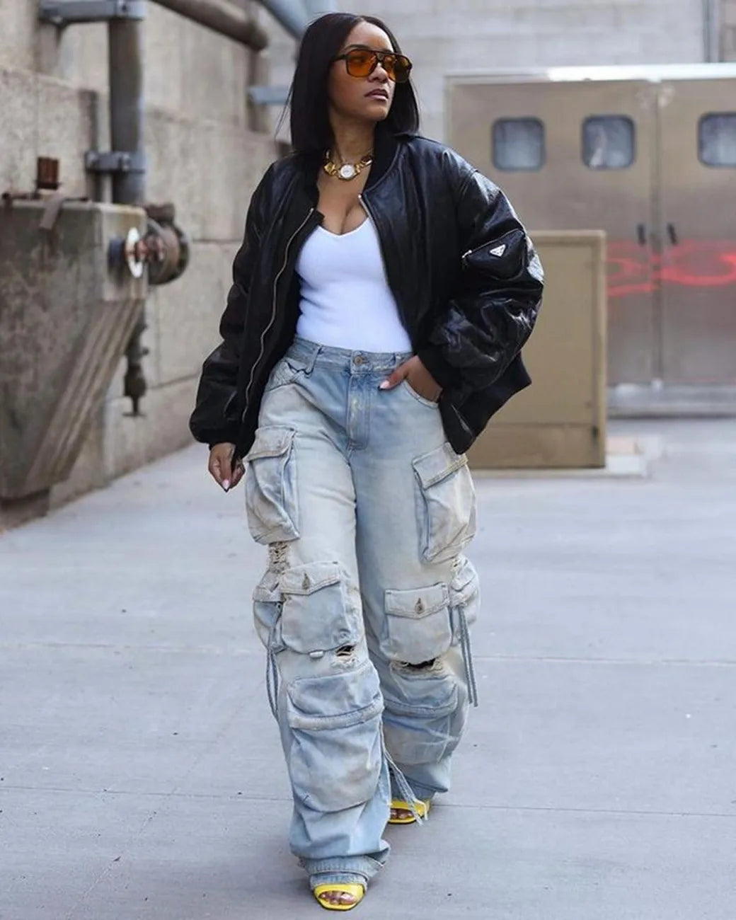 Cargo Pocket Baggy Jeans