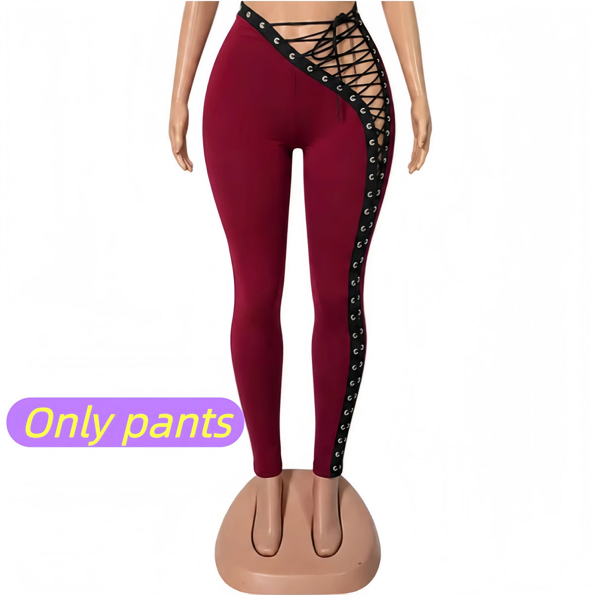 Lace-Up Leopard Pants Set