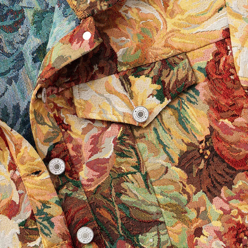 Vintage Floral Print Crop Jacket