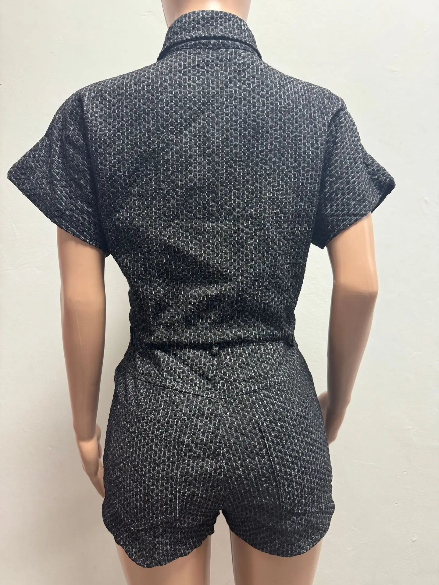 Denim Two-Piece Shorts Set