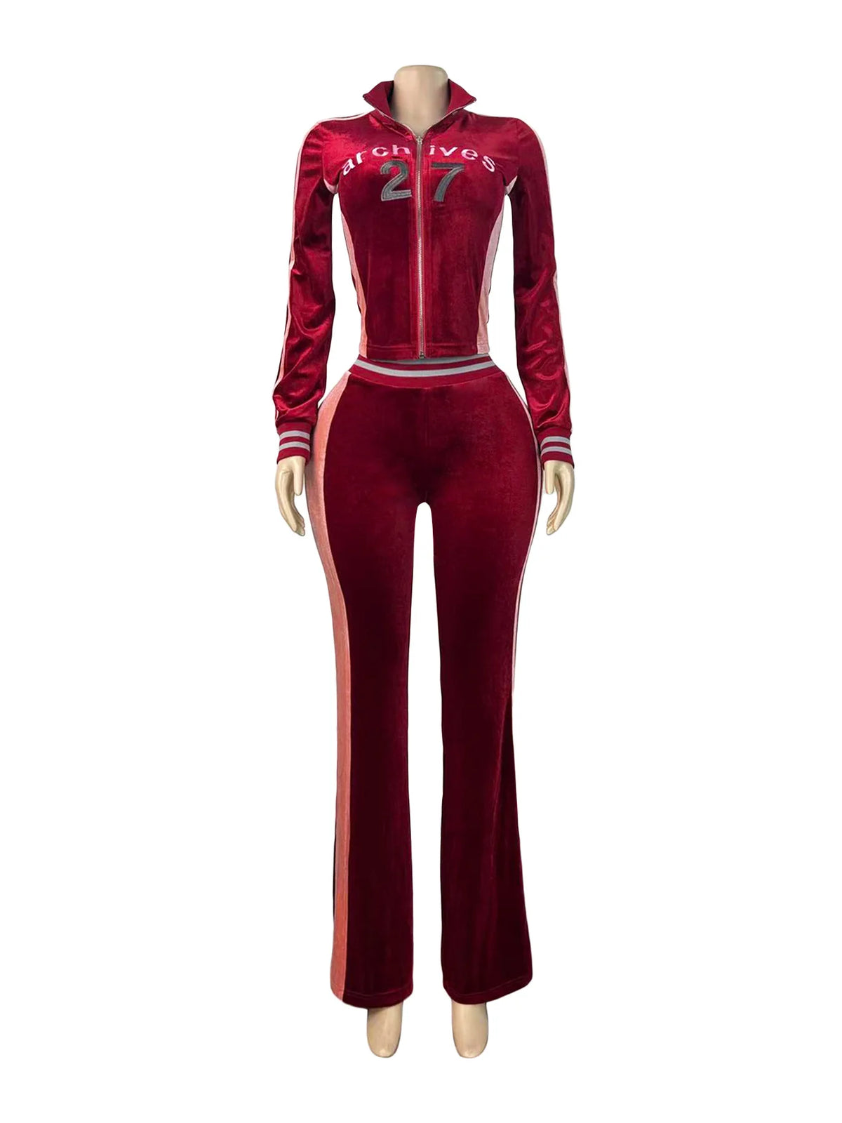 Velvet Flare Pants Tracksuit