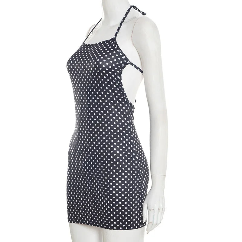 Polka Dot Print Mini Dress