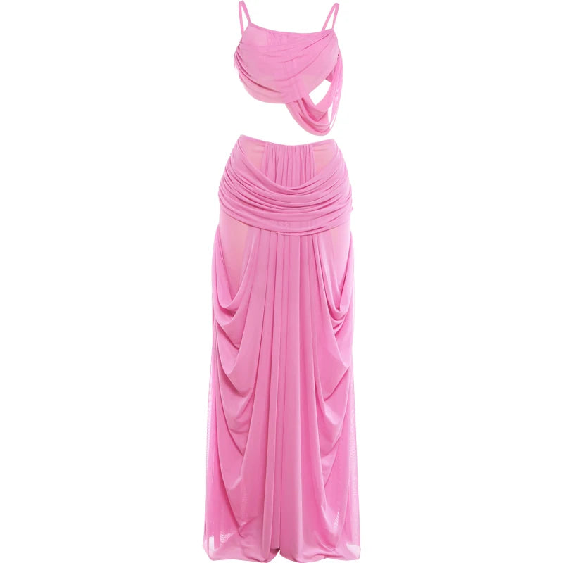 Ruche Backless Dress