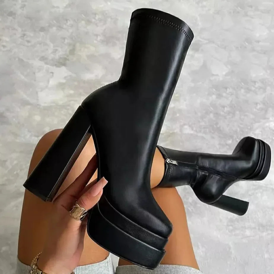 Stepping Platform High Heel Boots