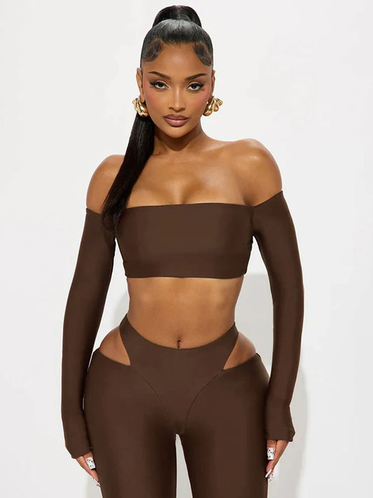 Slashed Bodycon Two-Piece Set