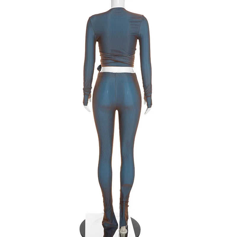 Illusion Bodycon Pants Set