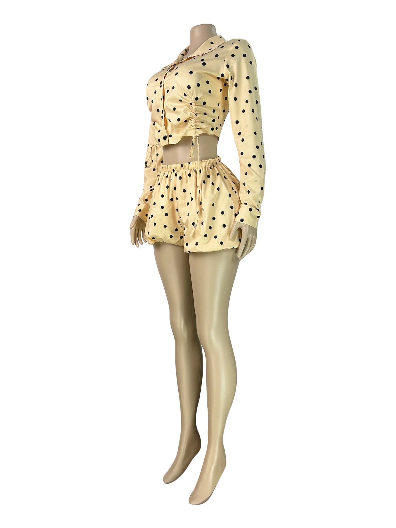 Polka Dot Bubble Puff Short Set