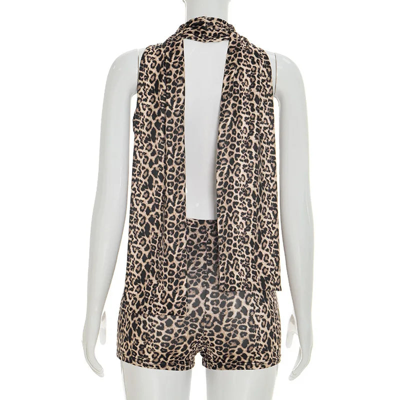 Leopard Print Bodycon Romper