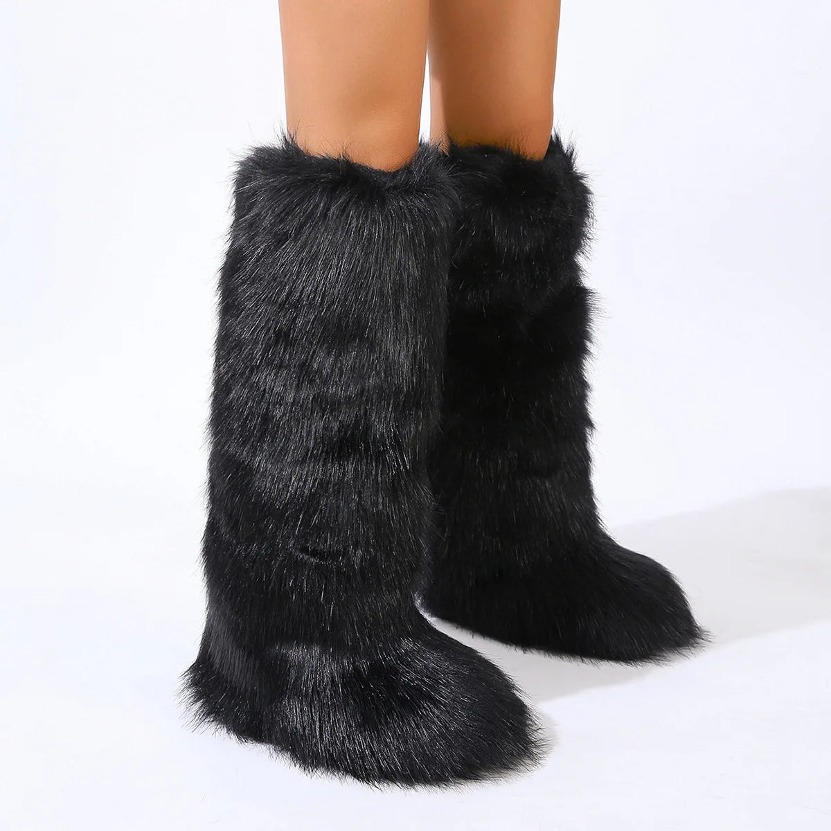 Winter Faux Fur Long Boots.
