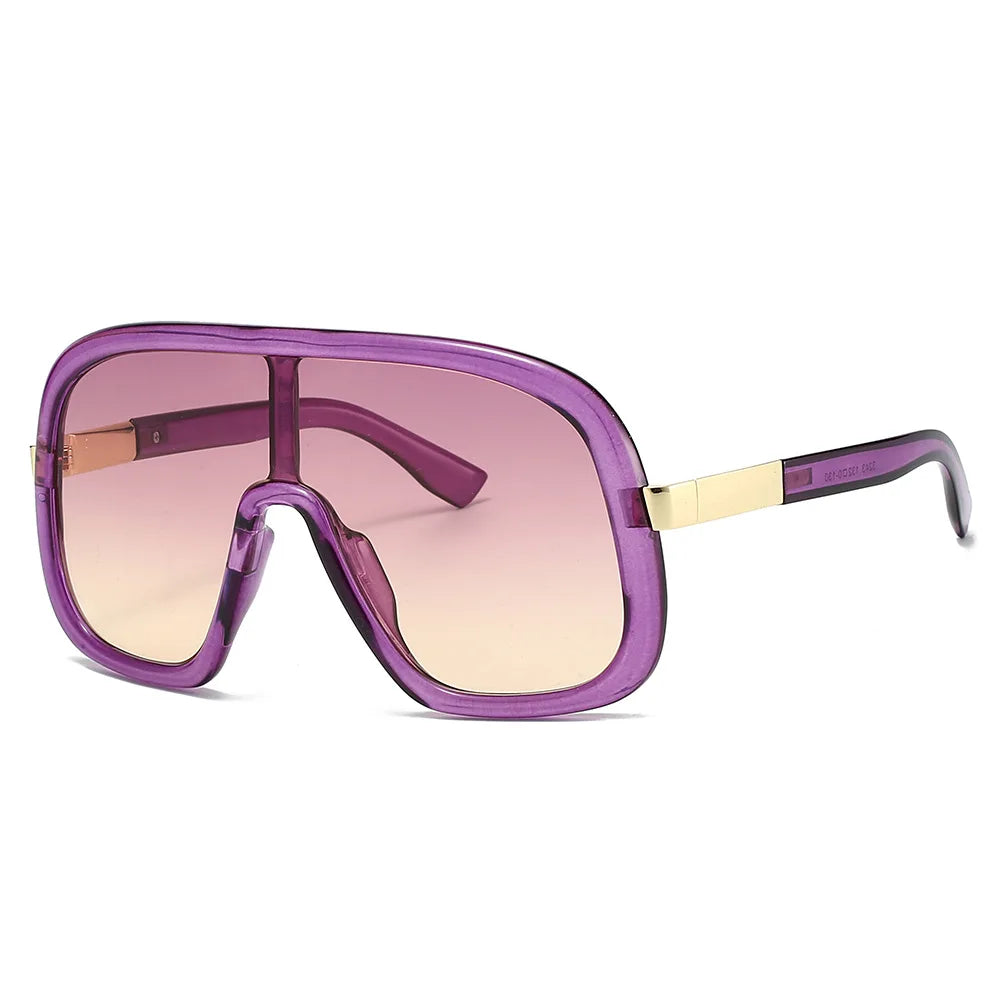 Vintage Big Frame Mask Gradient Sunglasses