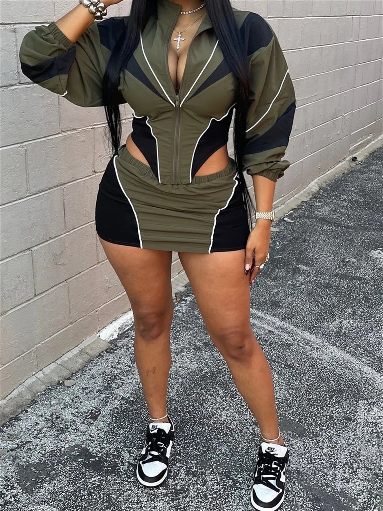 Lydia Jacket and Two-Piece Mini Skirt Set.