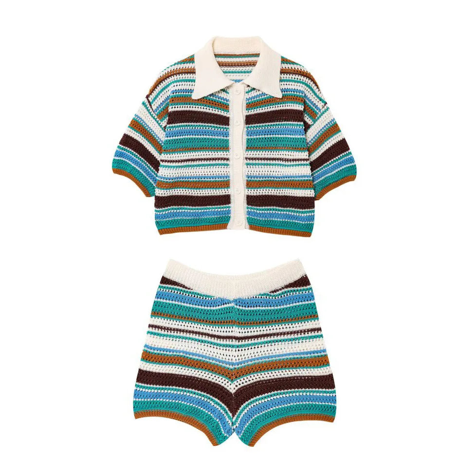 Striped Knit Two-Piece Set