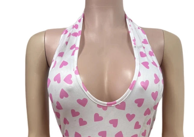 Pink Polka Dot Print Romper