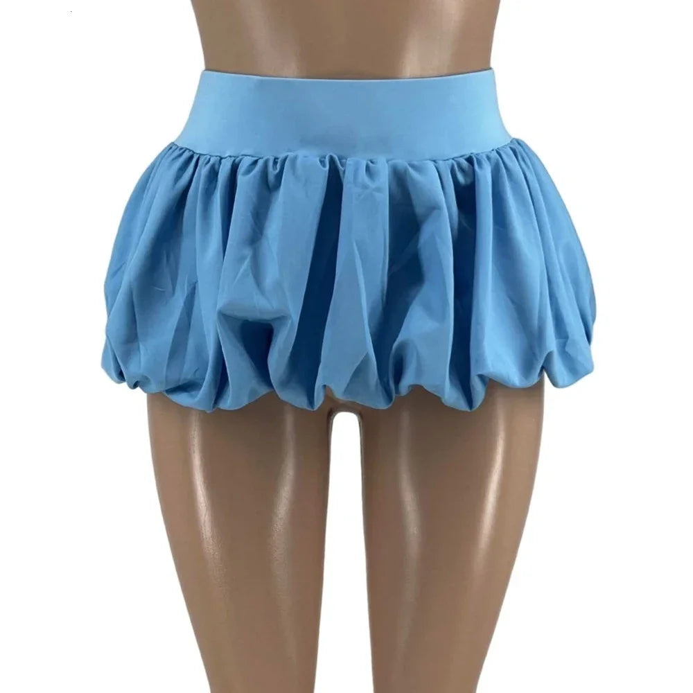 Sweet Bow Puffy Mini Skirt and Corset top