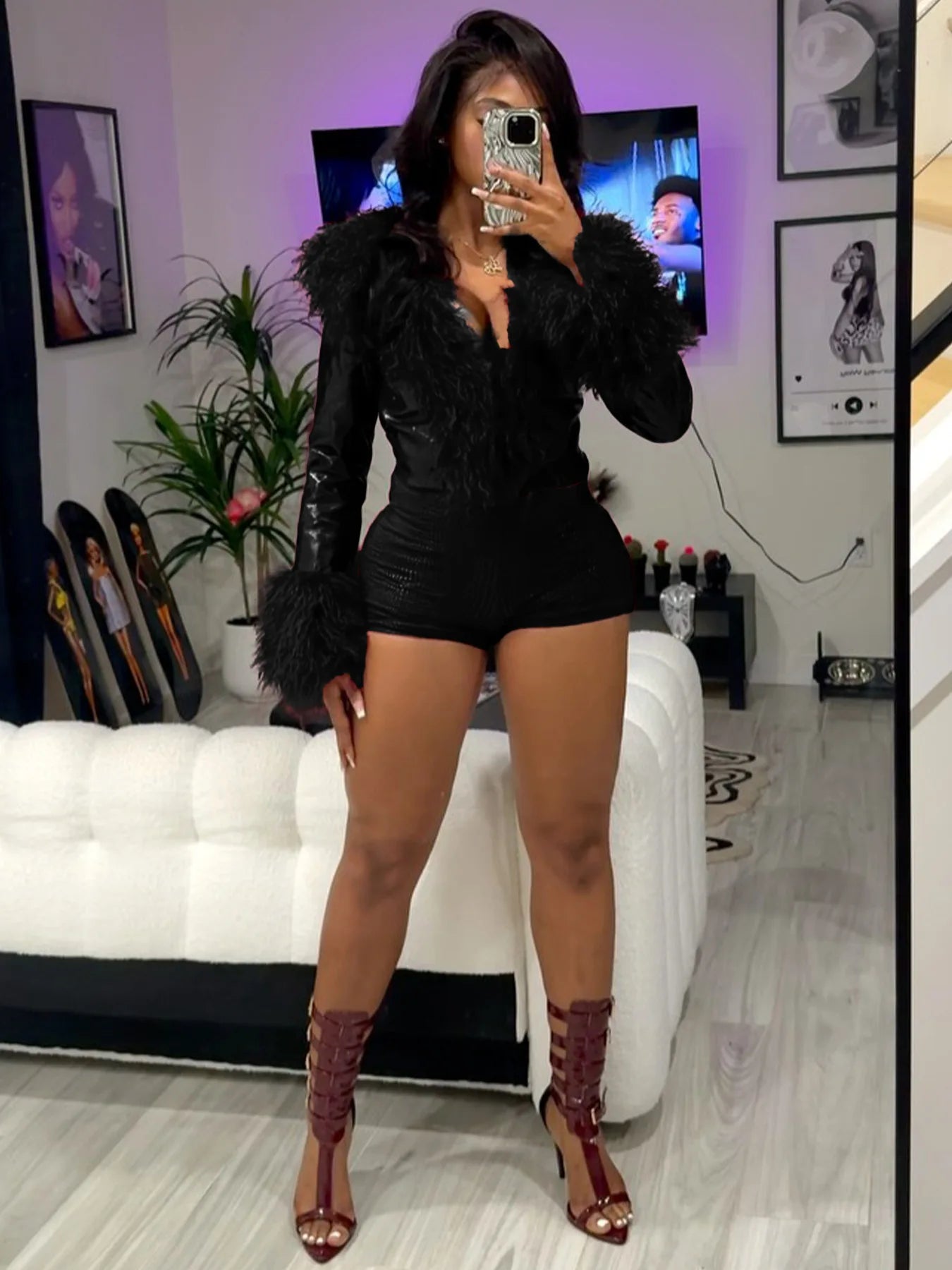 Sexy Leather Bodycon Shorts