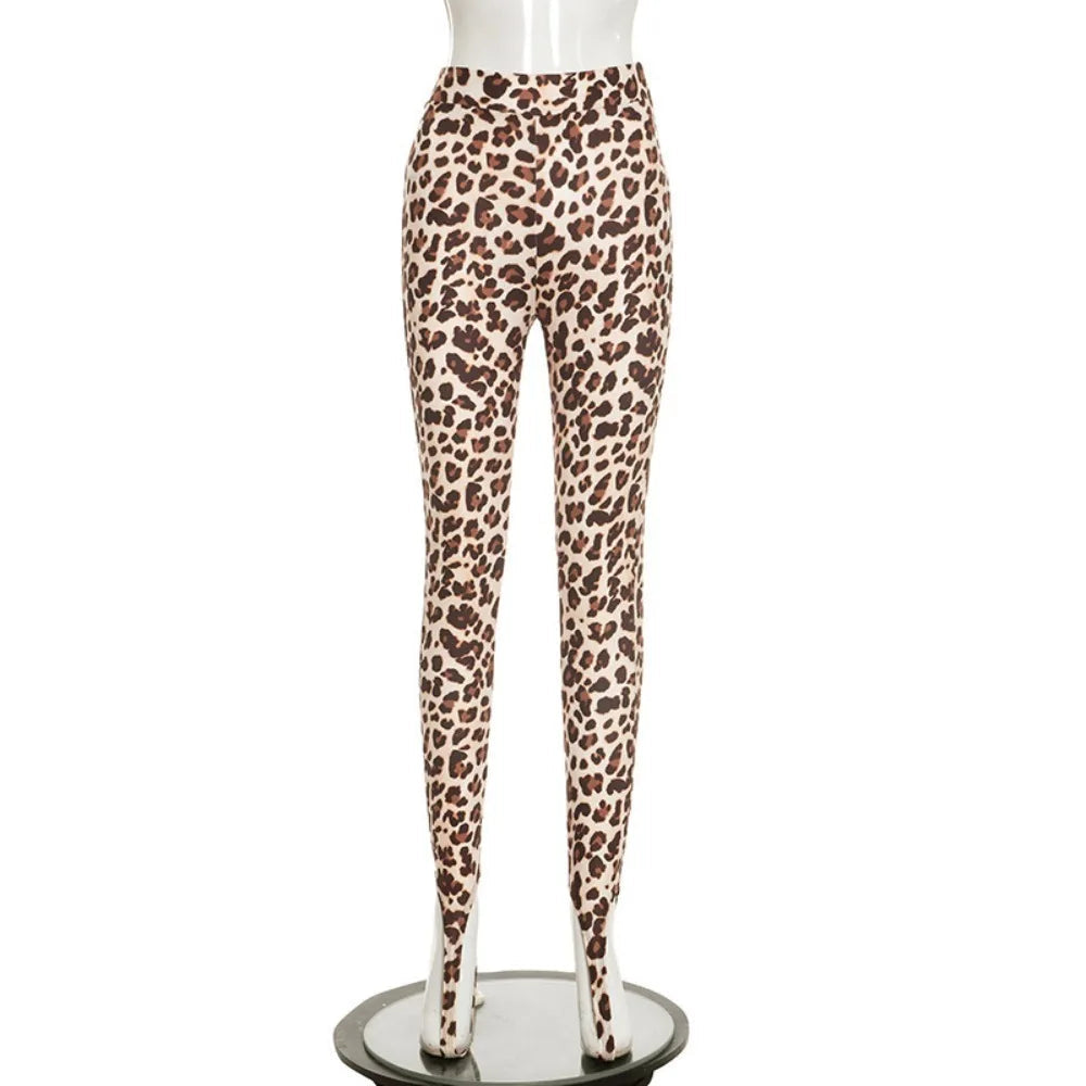 Leopard Print High Waist Bodycon Pants