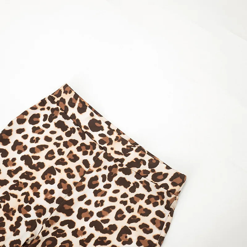 Leopard Print High Waist Bodycon Pants