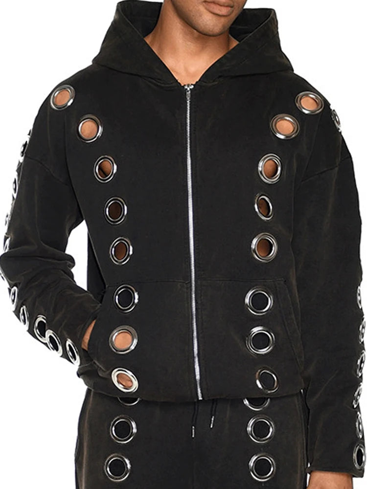 Metal Hooded Crop Hoodie