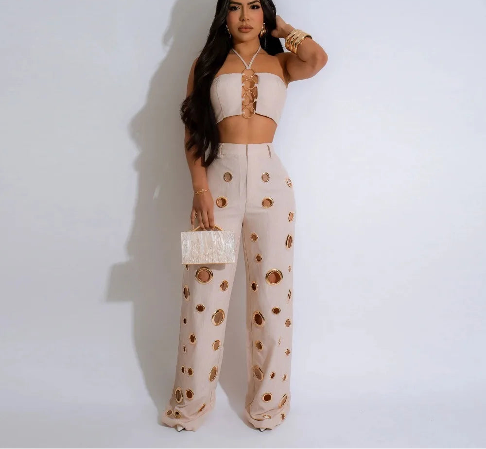 Sassy Halter Pants Set