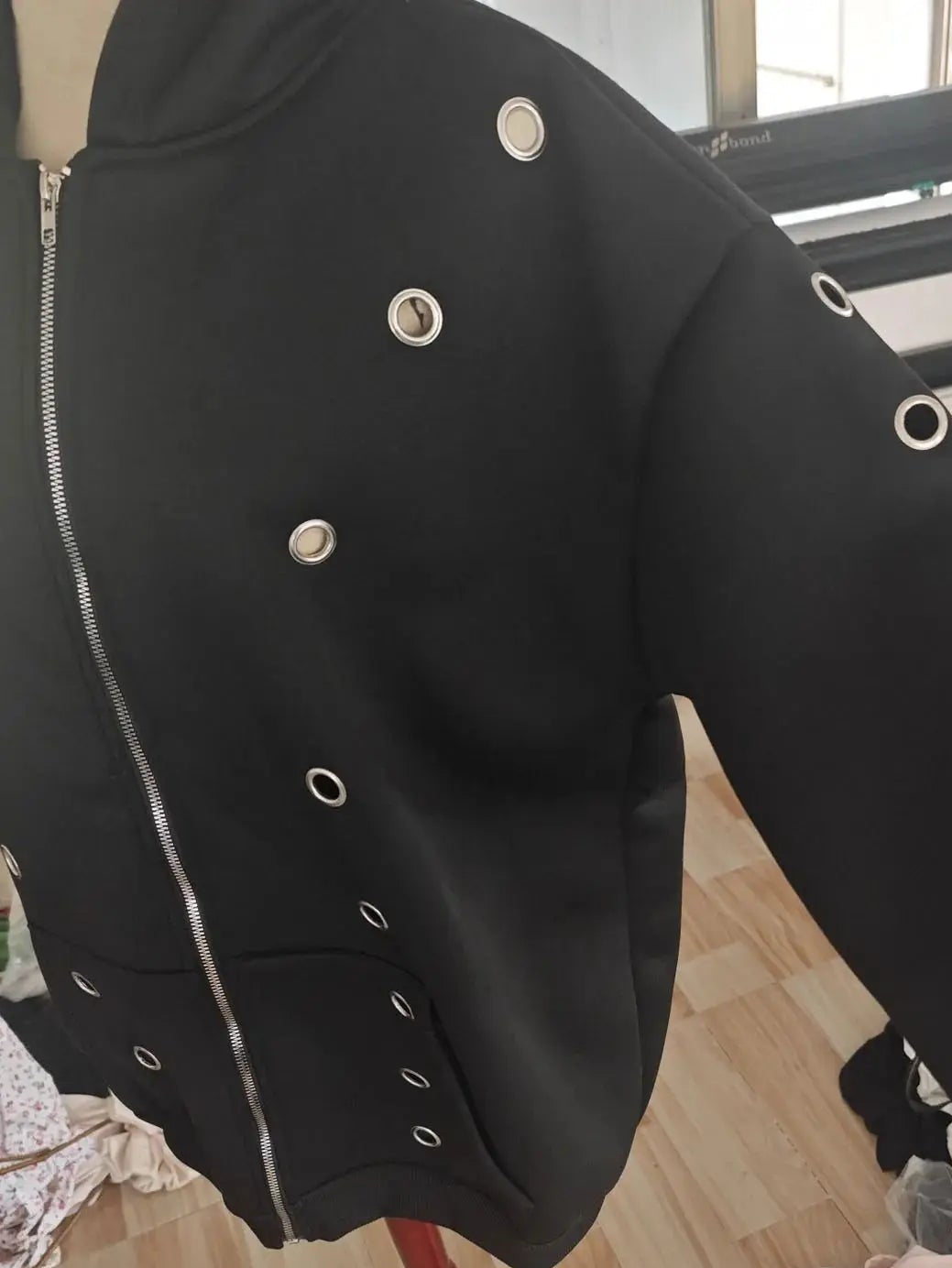 Metal Hooded Crop Hoodie