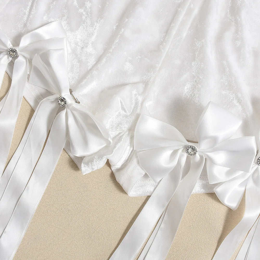 Bow Mesh Two-Piece Short Set