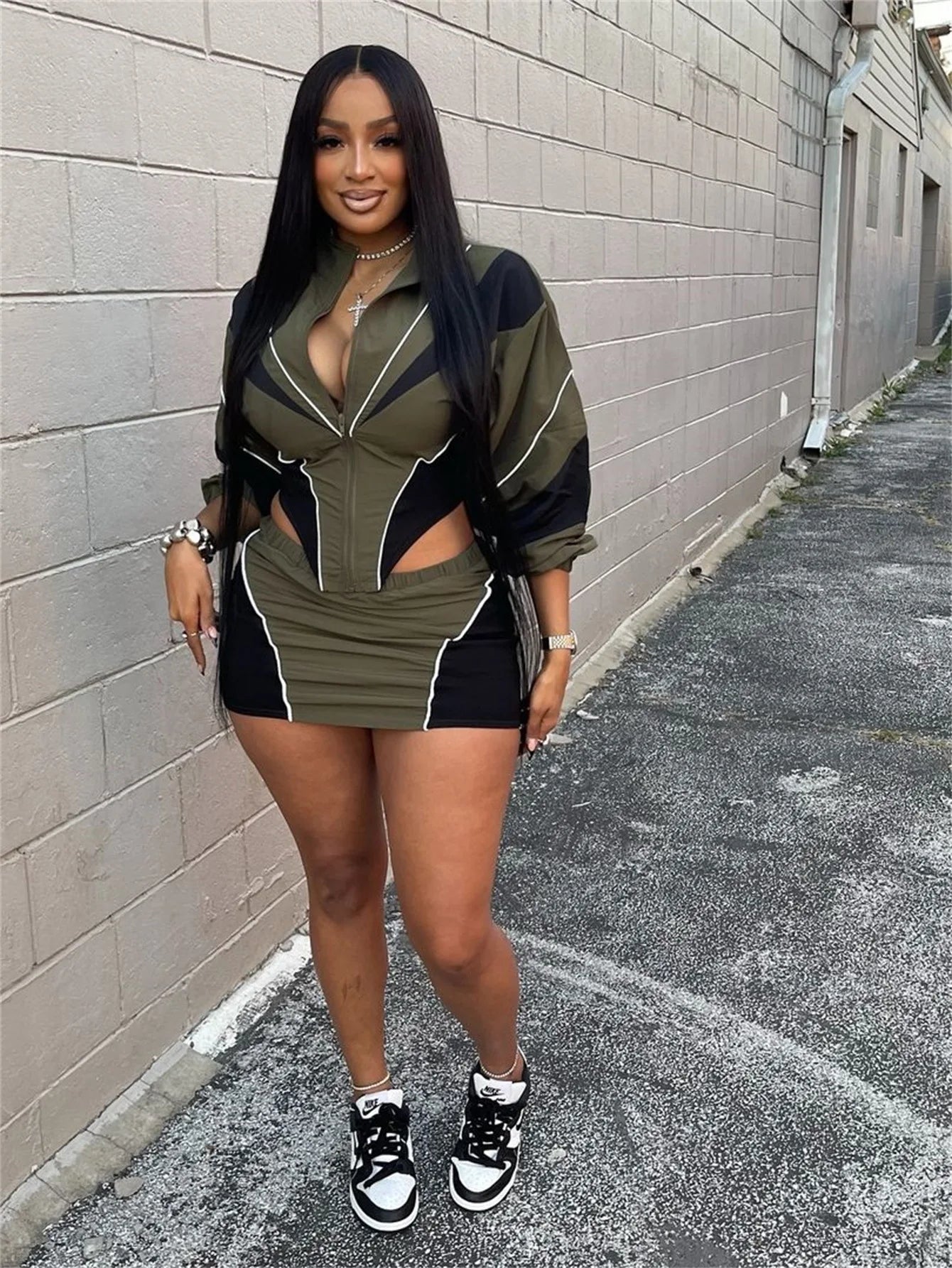 Lydia Jacket and Two-Piece Mini Skirt Set.