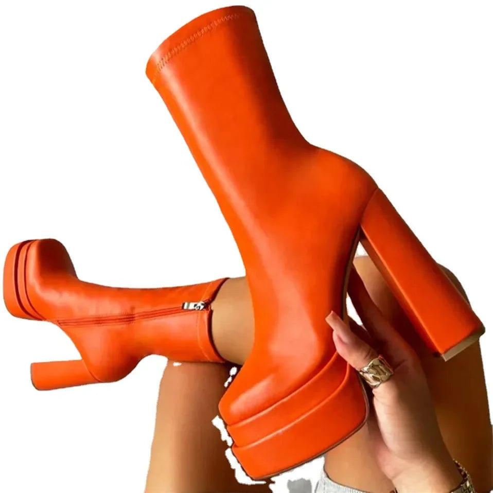 Stepping Platform High Heel Boots