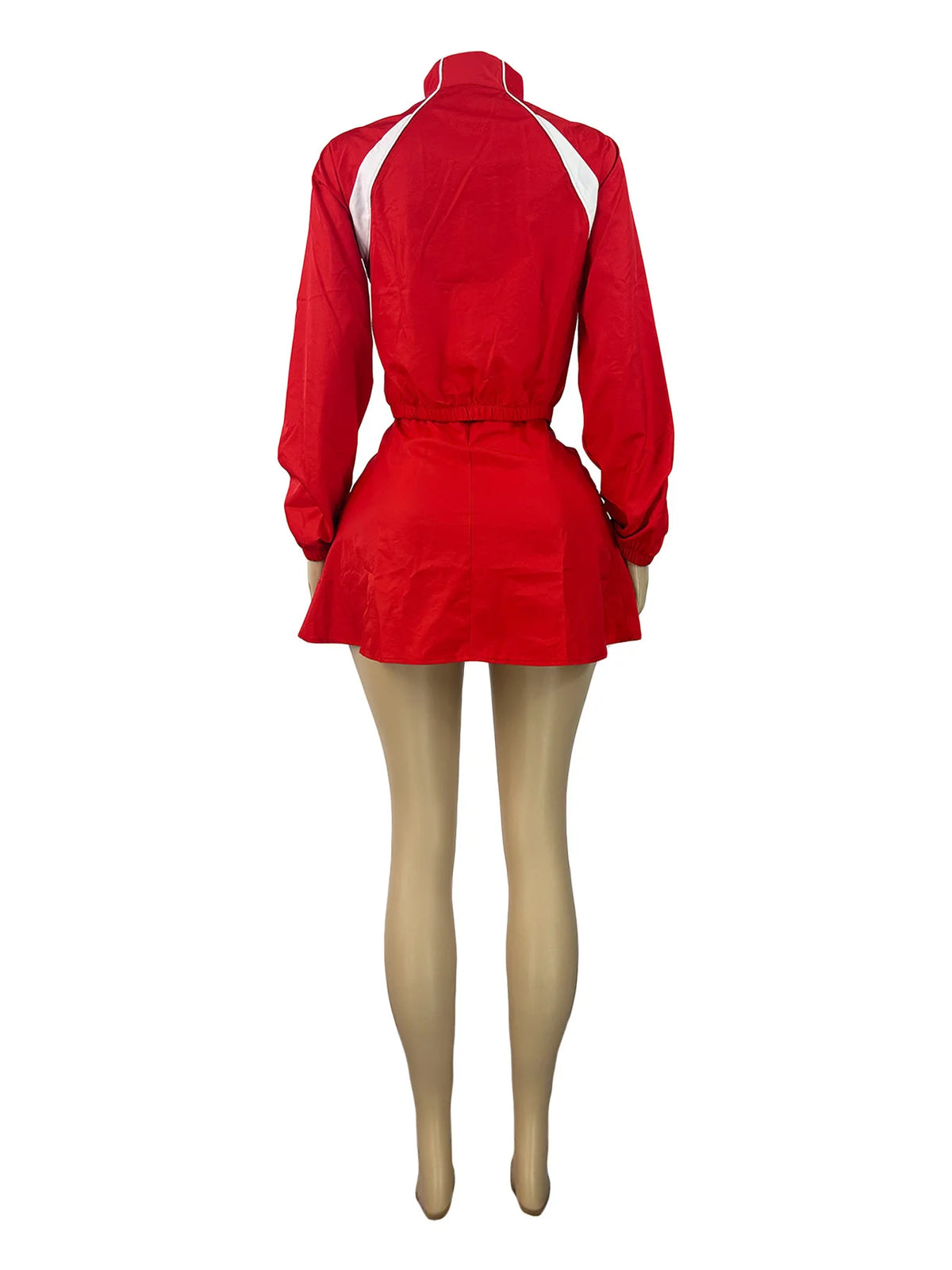 Drawstring Crop Top and Skirt Matching Set