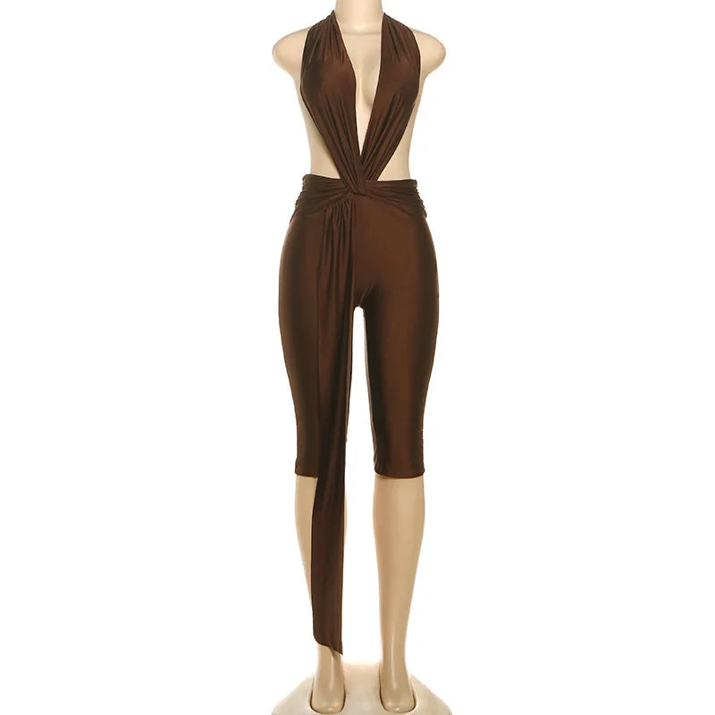 Halter Bodycon One-Piece Jumpsuit
