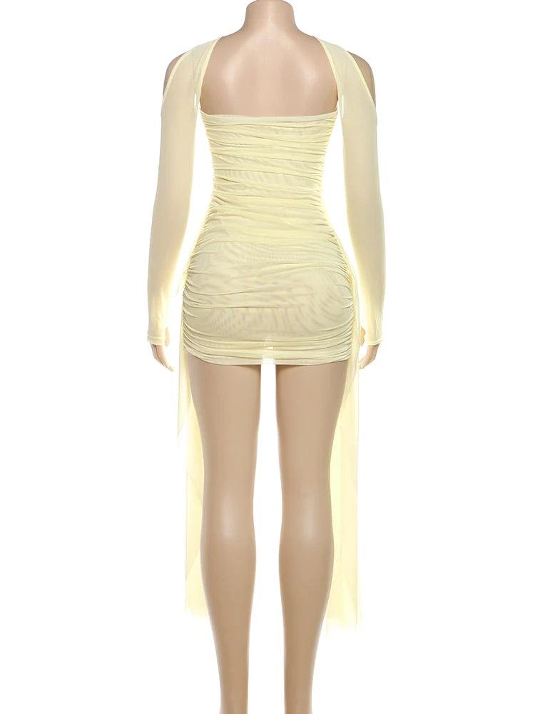 Mesh Tassel Mini Bodycon Dress