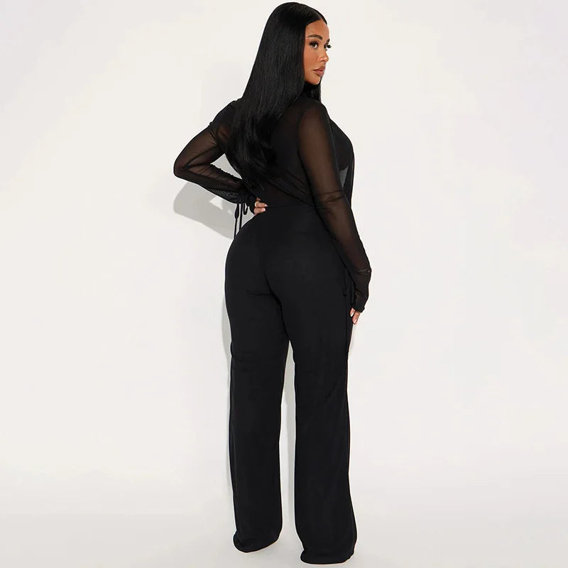 Mesh Two-Piece Pants Set