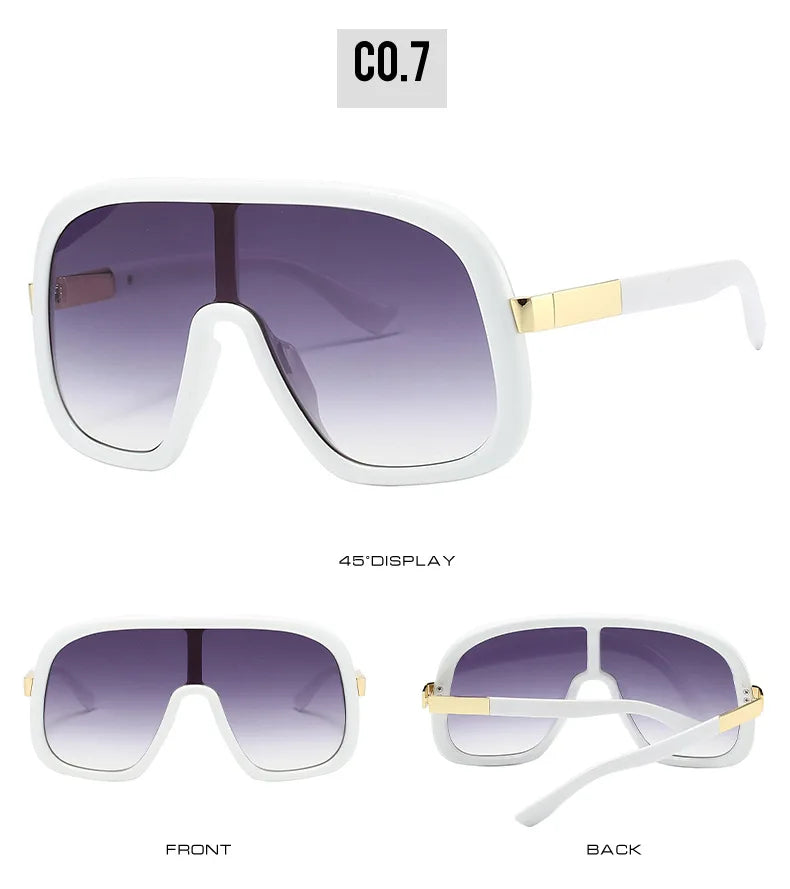 Vintage Big Frame Mask Gradient Sunglasses