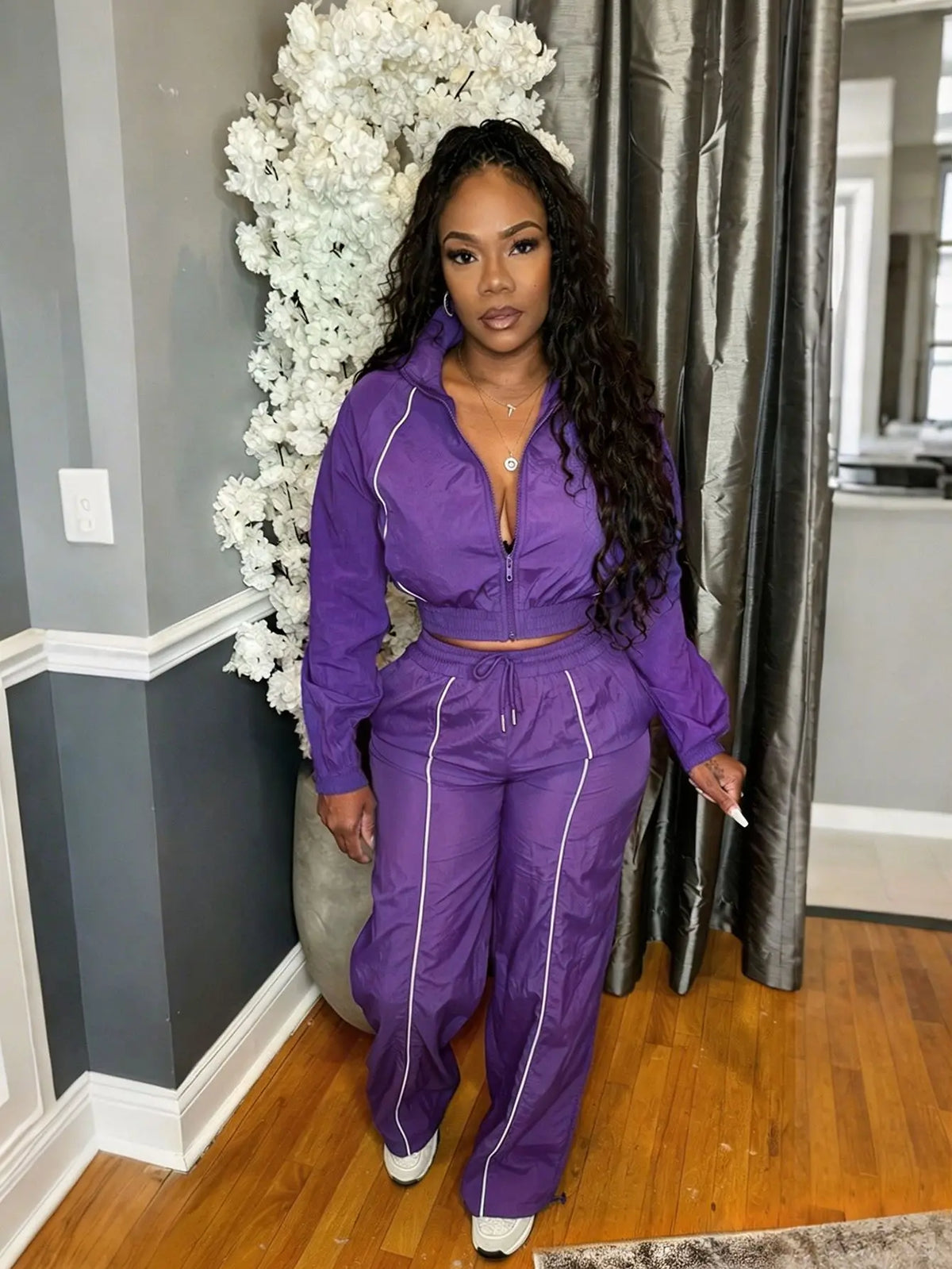 Solid Color Jogger Two-Piece Set