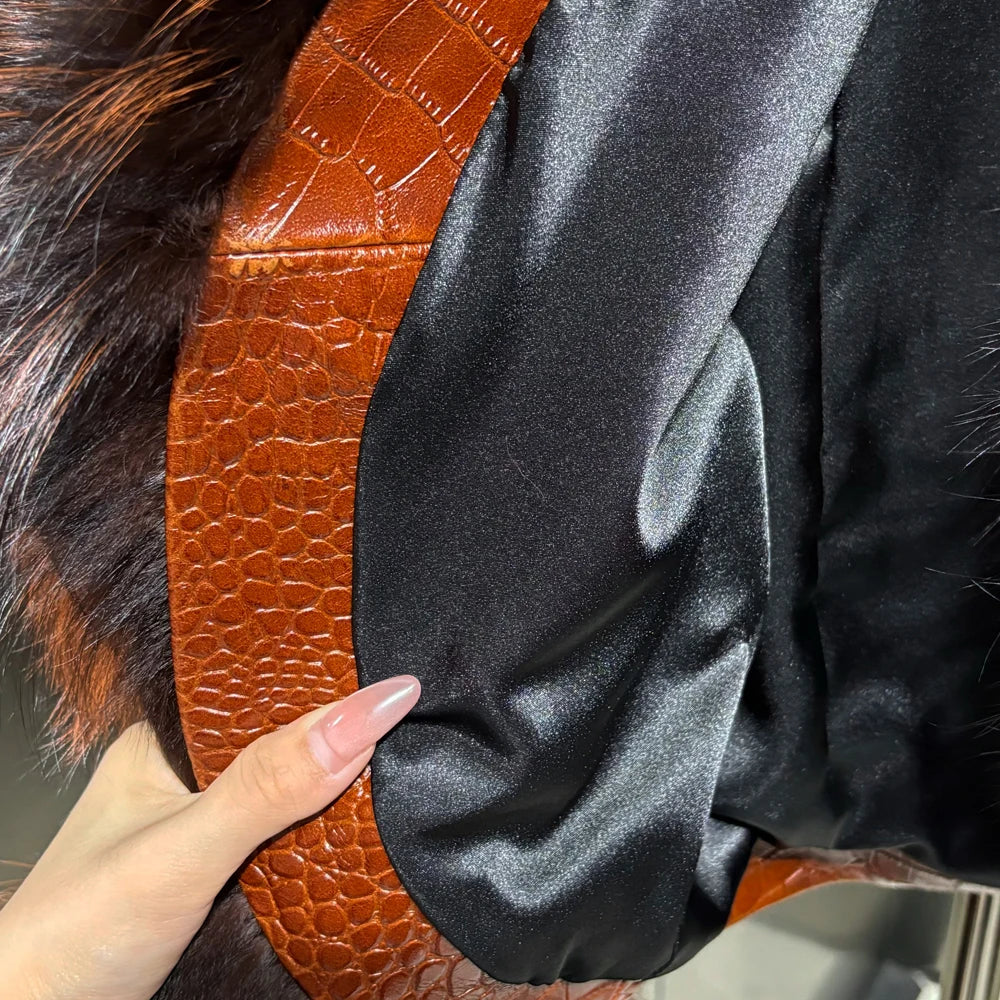 Crocodile Leather Cropped Jacket