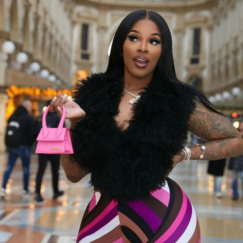 Niya Backless Bandage Fur Top