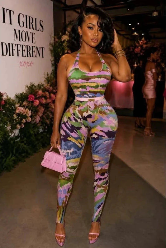 Paint Me Print Pants Two-Piece Set